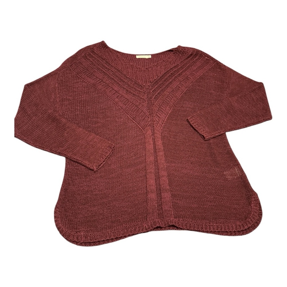 Reitmans Knit V-Neck Sweater Purple Maroon Plus Size 2X  Stretchy Warm Comfy